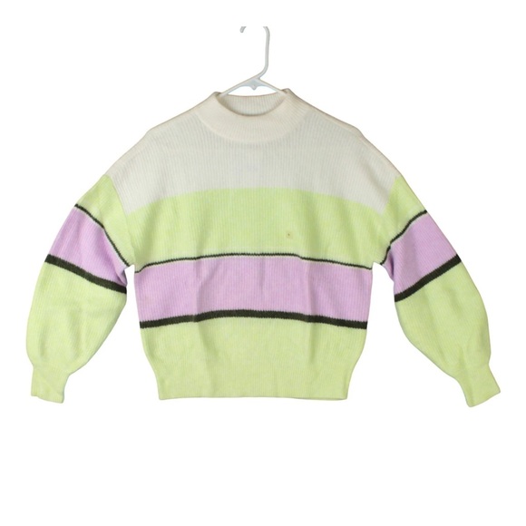 Ann Taylor Sweaters - NWT Ann Taylor Striped Colorblock Crew Neck Ribbed Sweater Small White Chunky S